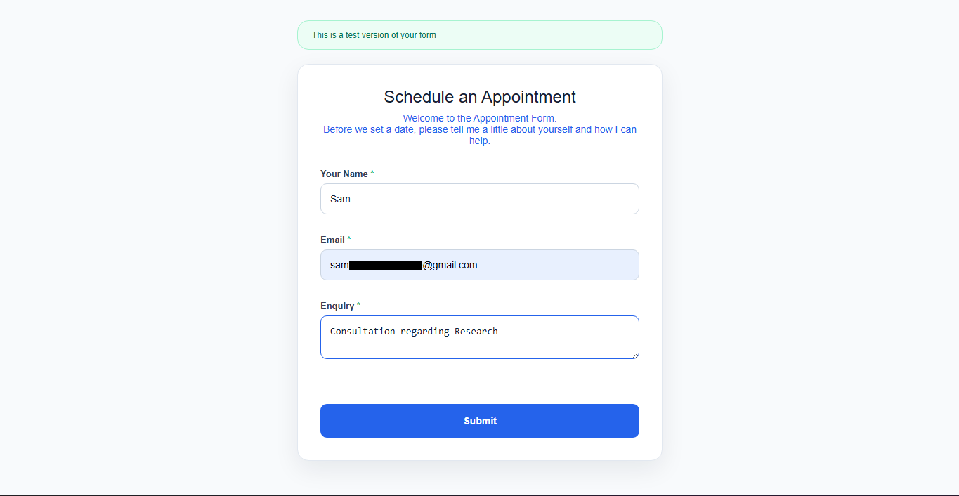 Appointment request form